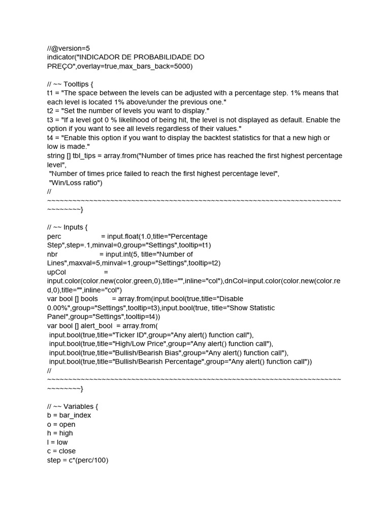 Price Probability Indicator Script | PDF | Computer Programming