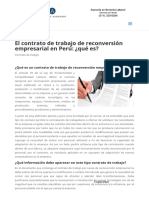 El Contrato de Trabajo de Reconversión Empresarial en Perú - ¿Qué Es
