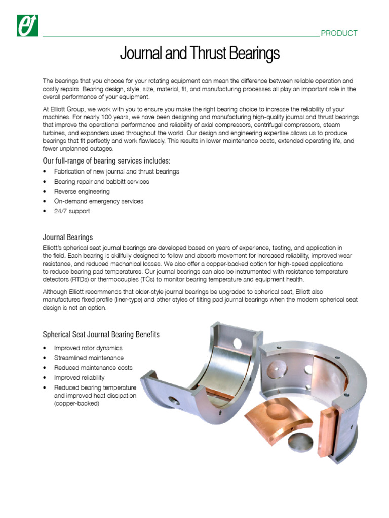Journal and Thrust Bearings Overview | PDF | Bearing (Mechanical ...