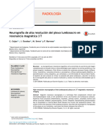 Neurografía de Alta Resolución Del Plexo Lumbosacro en Resonancia Magnética 3 T