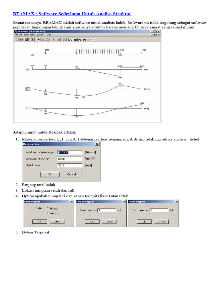 Software BEAMAX untuk Analisa Balok | PDF | Metode & Bahan Ajar | Komputer