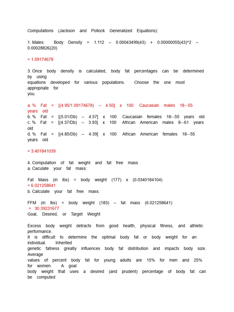 Body Composition Analysis Techniques | PDF | Body Shape | Human Body