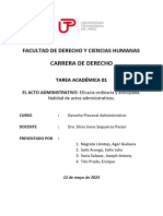 TA01. EL ACTO ADMINISTRATIVO. Eficacia Ordinaria y Anticipada y Nulidad - Grupo 04