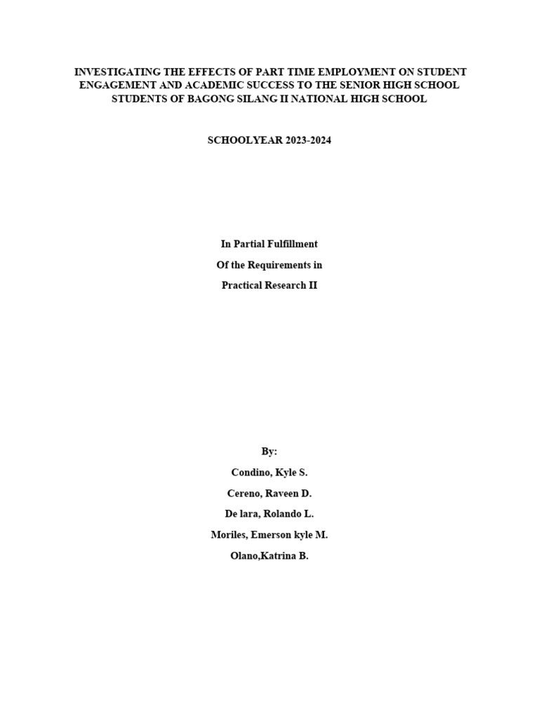 Effects of Part-Time Work on Students | PDF | Motivation | Motivational