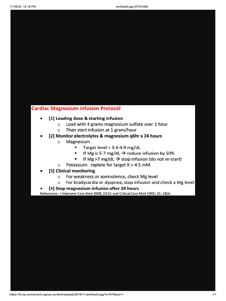 Cardiac Magnesium Protocol PDF