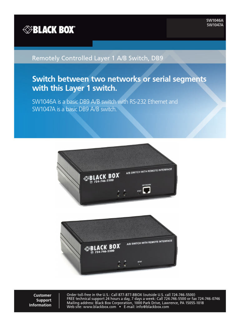 Layer 1 A/B Switch User Manual | PDF | Network Switch | Computer Network