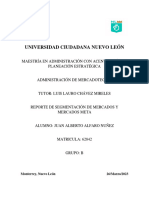 Reporte de Segmentación de Mercados y Mercados Meta Juan Alberto Alfaro Nuñez Grupo B