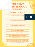 Present Continuous Tense Grammar Infographic in Orange Yellow Cute Style
