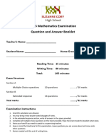 2016 Year 9 Maths Exam