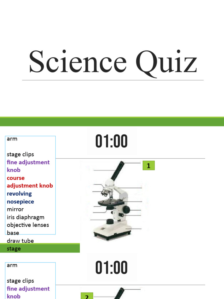 Quiz Microscope PDF
