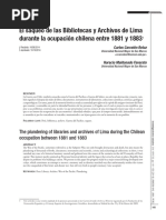 El Saqueo de Las Bibliotecas y Archivos de Lima