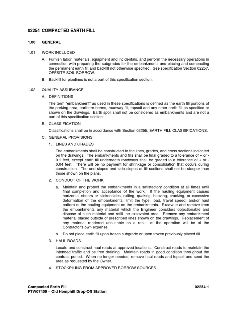 Compacted Earth Fill | PDF | Soil | Nature