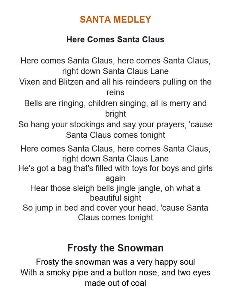 Here comes santa claus lyrics discount