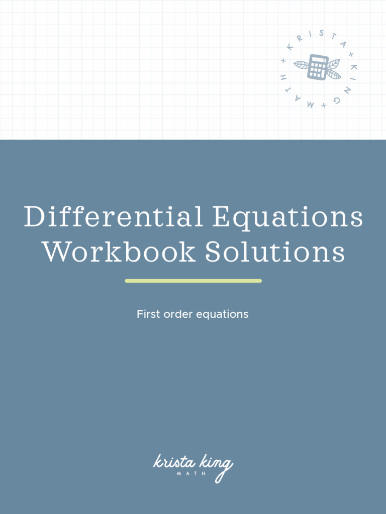Workbook first+Order+Equations Solutions | PDF | Equations ...