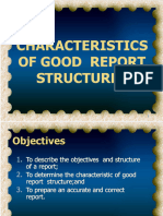 Characteristic of Good Report Structures