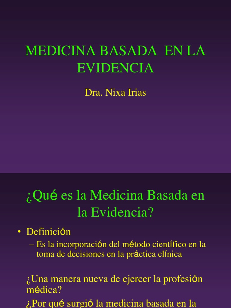 Medicina Basada en Evidencias | PDF | Evidencia basada en medicina ...