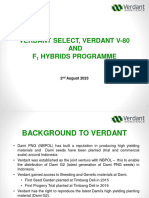 Performance of Verdant Select, Verdant V-80 and F1 Hybrid