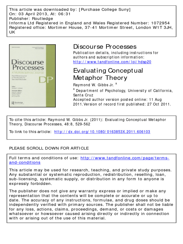 Gibbs 2011 | PDF | Metaphor | Linguistics