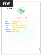 Allama Iqbal: Assignment # 0