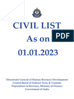 CBIC Civil List As On 01.01.2023