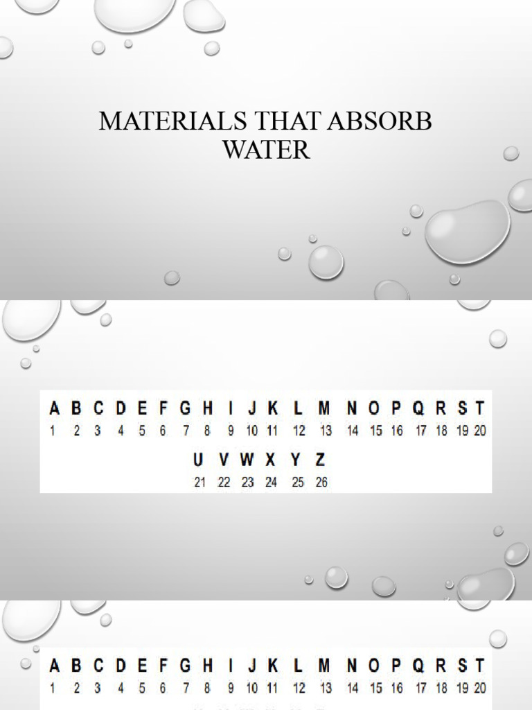 Materials That Absorb Water PDF