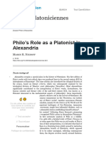Philo's Role As A Platonist in Alexandria