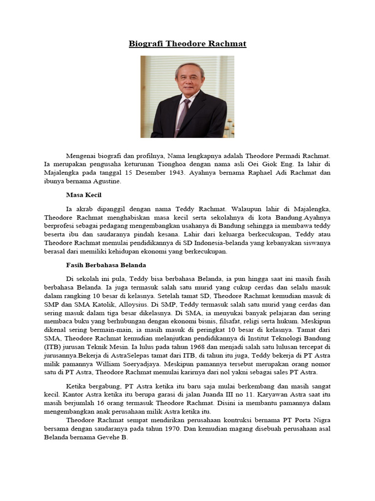 Biografi Theodore Rachmat | PDF