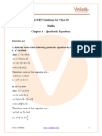 NCERT Solutions For Class 10 Maths Chapter 4 Quadratic Equations (Ex 4.2) Exercise 4.2