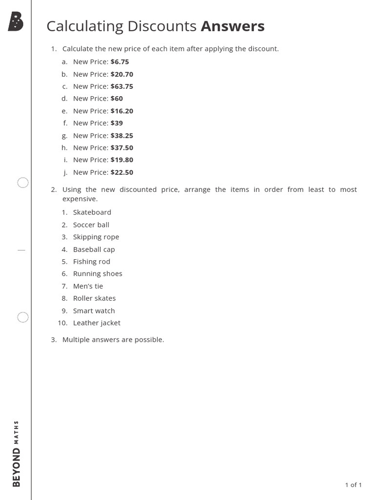 Discount Calculation and Ranking Guide | PDF | Cooking, Food & Wine ...