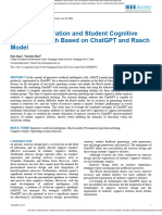 Exercise Generation and Student Cognitive Ability Research Based On ChatGPT and Rasch Model