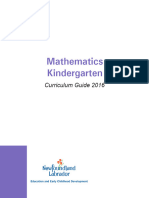 k12 Curriculum Guides Mathematics Math Kindergarten Curriculum Guide