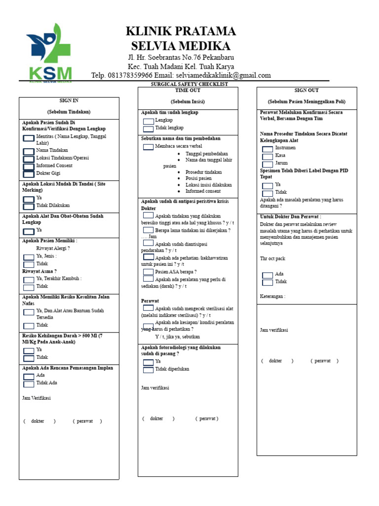 Surgical safety checklist gabung pdf