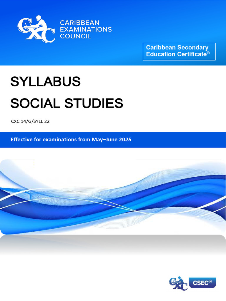 CSEC Social Studies Syllabus PDF Family Identity (Social Science)
