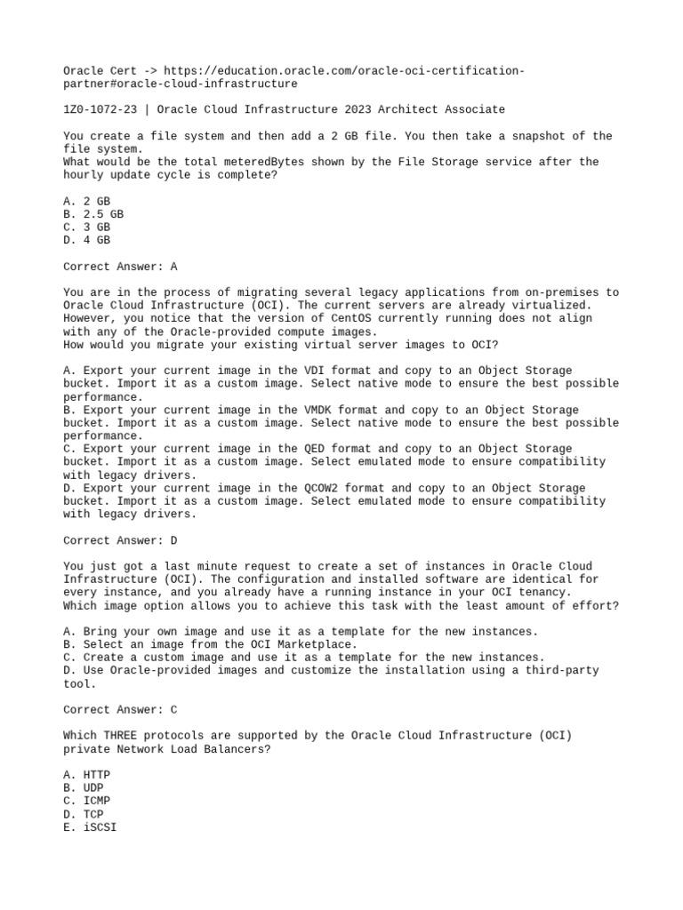 1Z0-1072-23 28question Update 16nov2023 | PDF | Cloud Computing | Ip ...