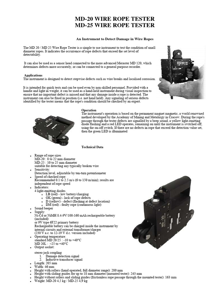 Advanced Wire Rope Tester Overview | PDF | Light Emitting Diode ...