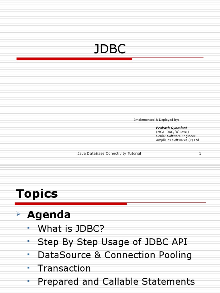 JDBC Slides | PDF | Application Programming Interface | Databases