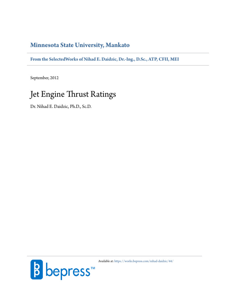 Jet Engine Thrust Ratings Explained | PDF | Jet Engine | Thrust