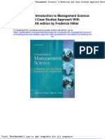 Test Bank For Introduction To Management Science A Modeling and Case Studies Approach With Spreadsheets 4th Edition by Frederick Hillier