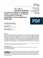 Emmerling Et Al 2023 The Hot and The Cold in Destructive Leadership Modeling The Role of Arousal in Explaining Leader