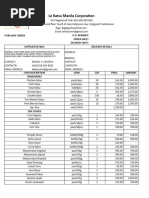 Le Katsu Manila Corporation: Purchase Order P.O. Number: Order Date: Delivery Date: Supplier Details Delivery Details