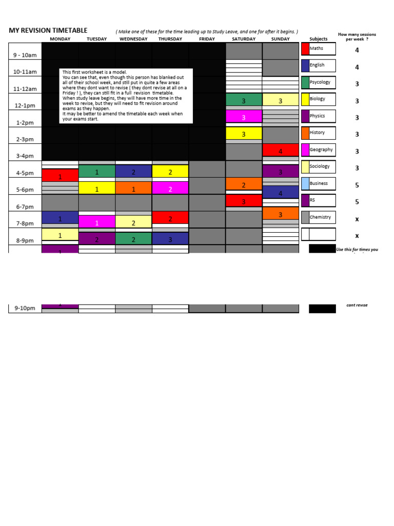 Revision Timetable | PDF