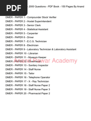  Tea “Set” Tcs Dmer Book 20 Papers 150 Pages | PDF