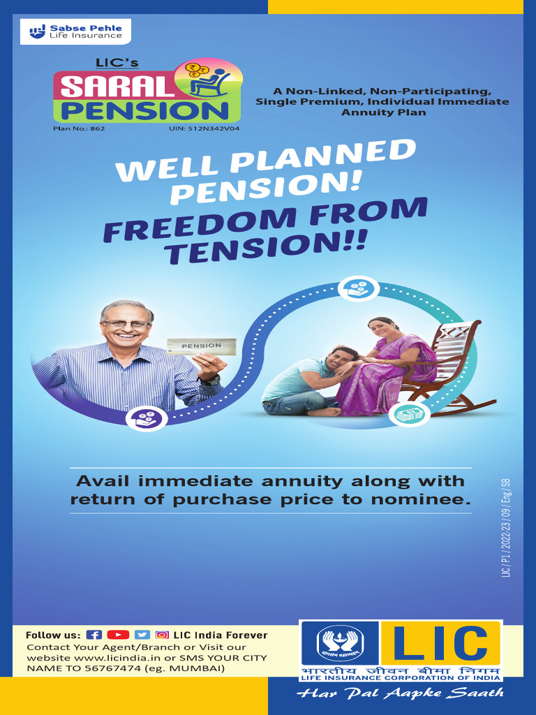 Saral pension brochure for reference pdf insurance cancer