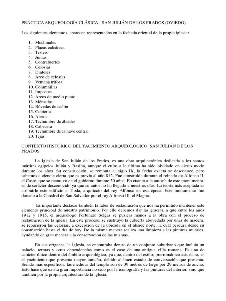 Práctica San Julian Arqueología Pdf Bóveda Arquitectura Iglesia