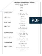 Calculos de Dimensiones para El Engranaje Helicoidal