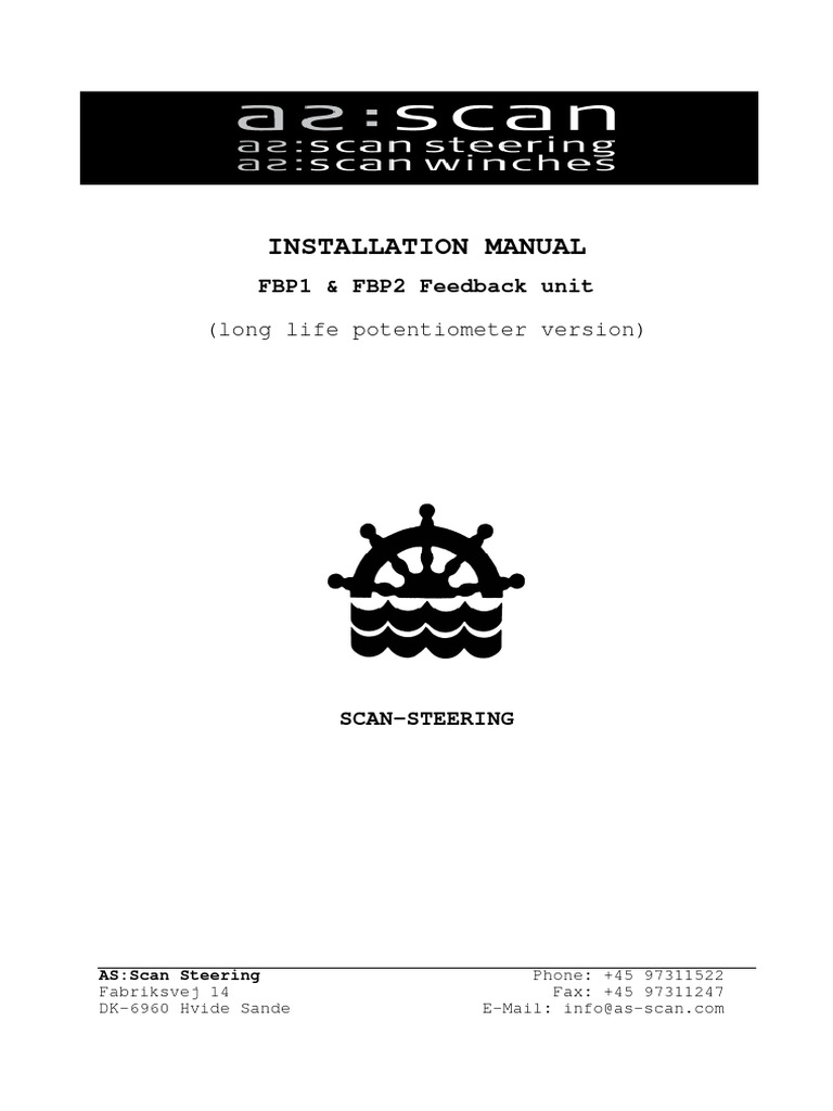 FBP1 & FBP2 Feedback Unit Install. Manual PDF Voltage Rudder
