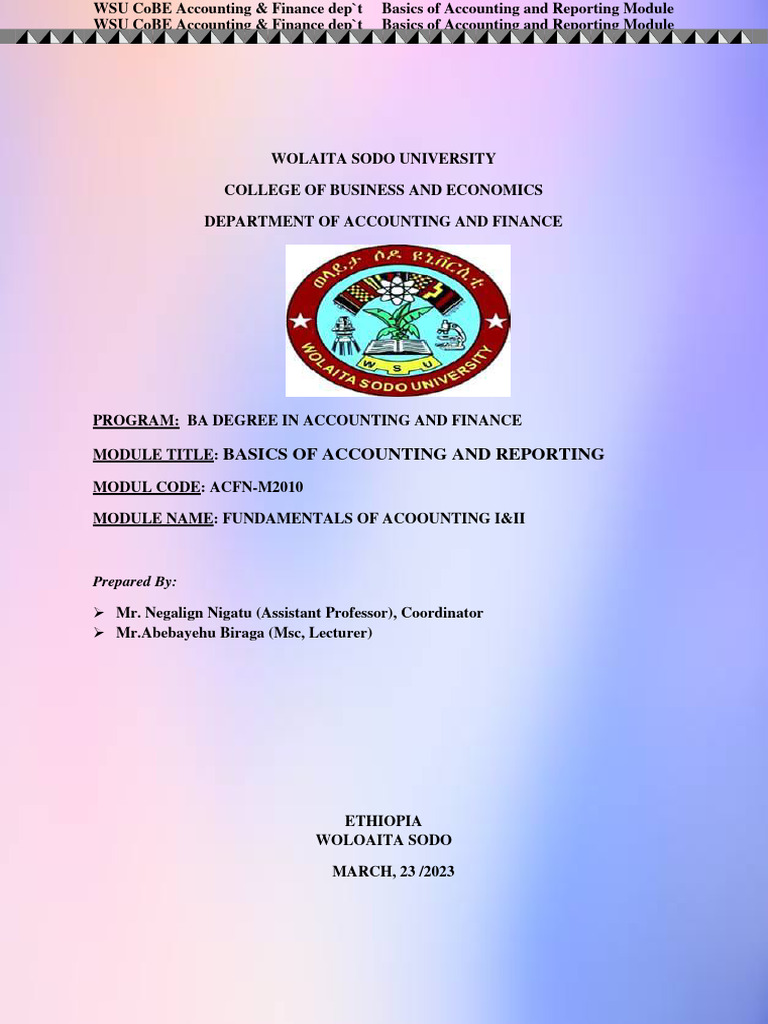 1 Fundamentals of Financial Accounting WSU PDF Generally Accepted Accounting Principles