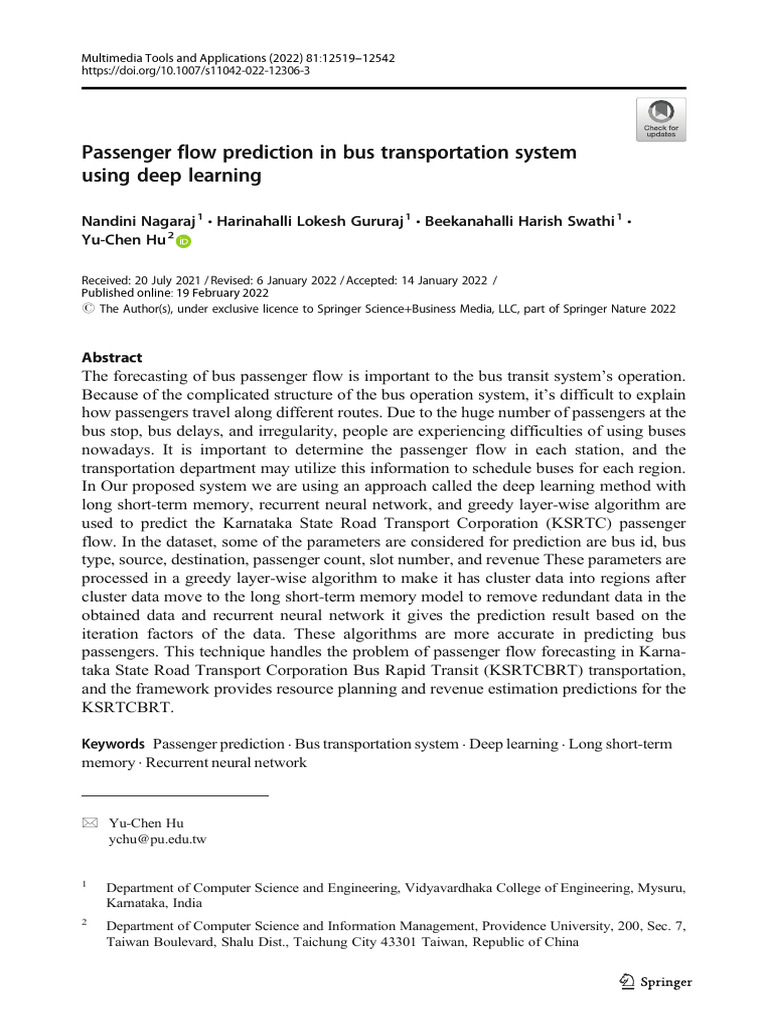 Passenger flow prediction in bus transportation system using deep