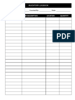 Inventory Log Book KDP Interior Instant Download