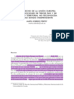 El Derecho de La Unión Europea Y Las Nociones de Tercer País Y de Entidad Territorial No Reconocida Como Estado Independiente